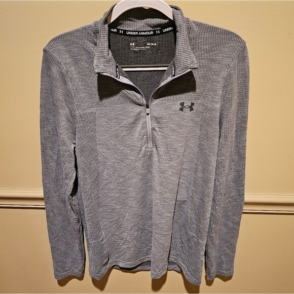 Under Armour Men's Seamless 1/2 Zip. Grey/Black Size M. Excellent Condition - Picture 5 of 6